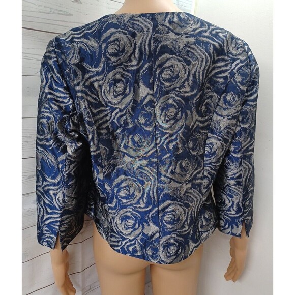 Tribal Blue and Silver Floral Blazer - Picture 3 of 10